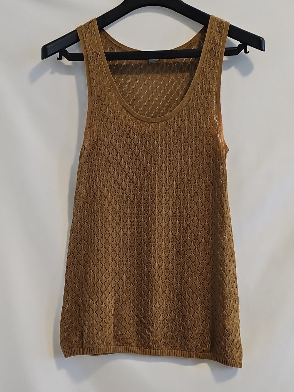Fossil Women's Brown Openwork Knit Tank Small